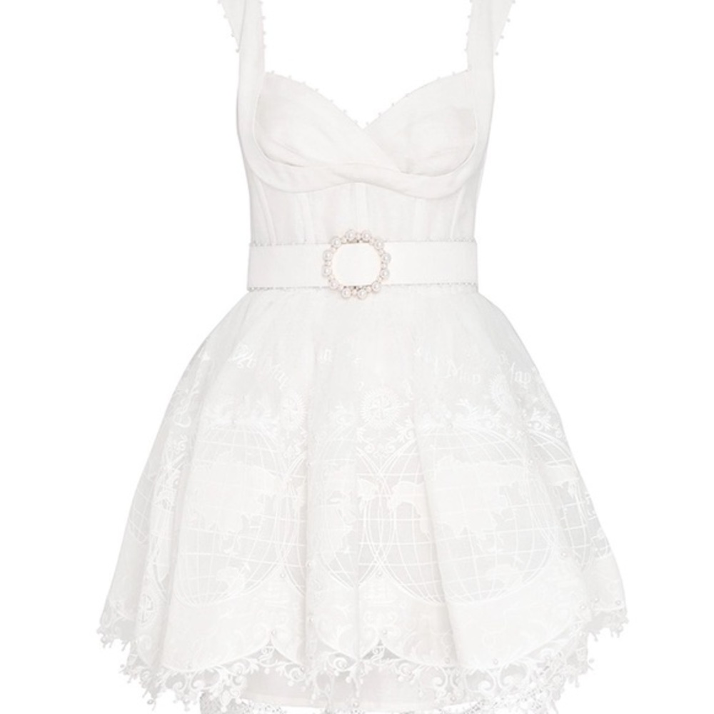 ZIMMERMANN The High Tide Embroidered Mini in Ivory - Picture 5 of 7